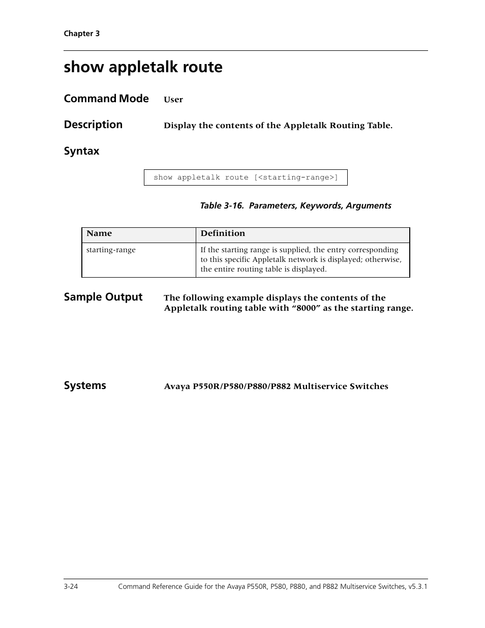 Show appletalk route, Show appletalk route -24 | Avaya Cajun P550R User Manual | Page 71 / 679