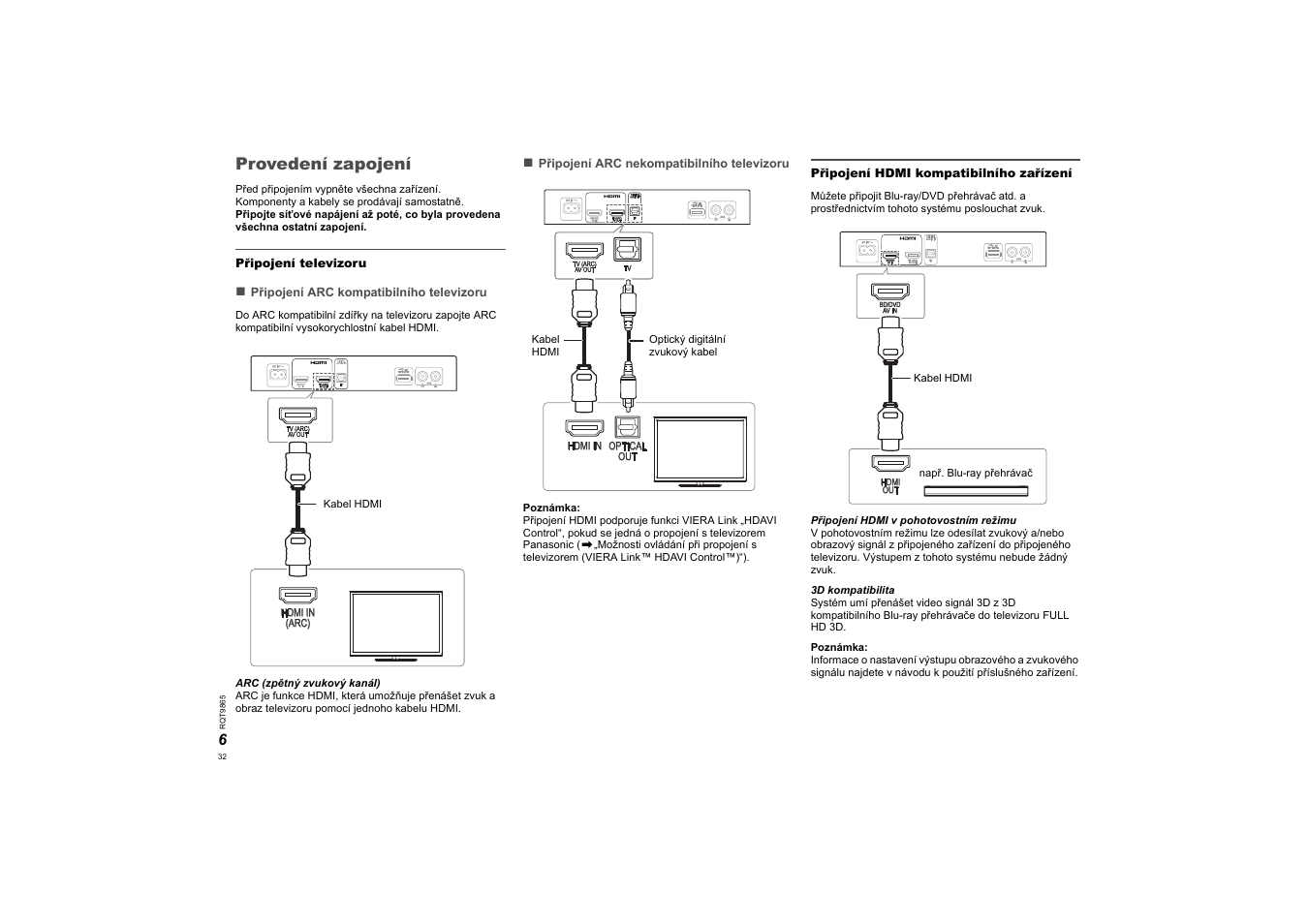 Provedení zapojení | Panasonic SCHTE80EG User Manual | Page 32 / 76