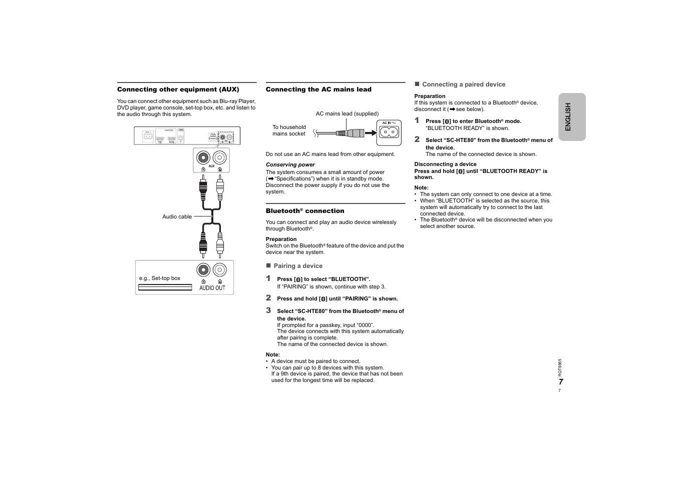 Panasonic SCHTE80EG User Manual | Page 7 / 76