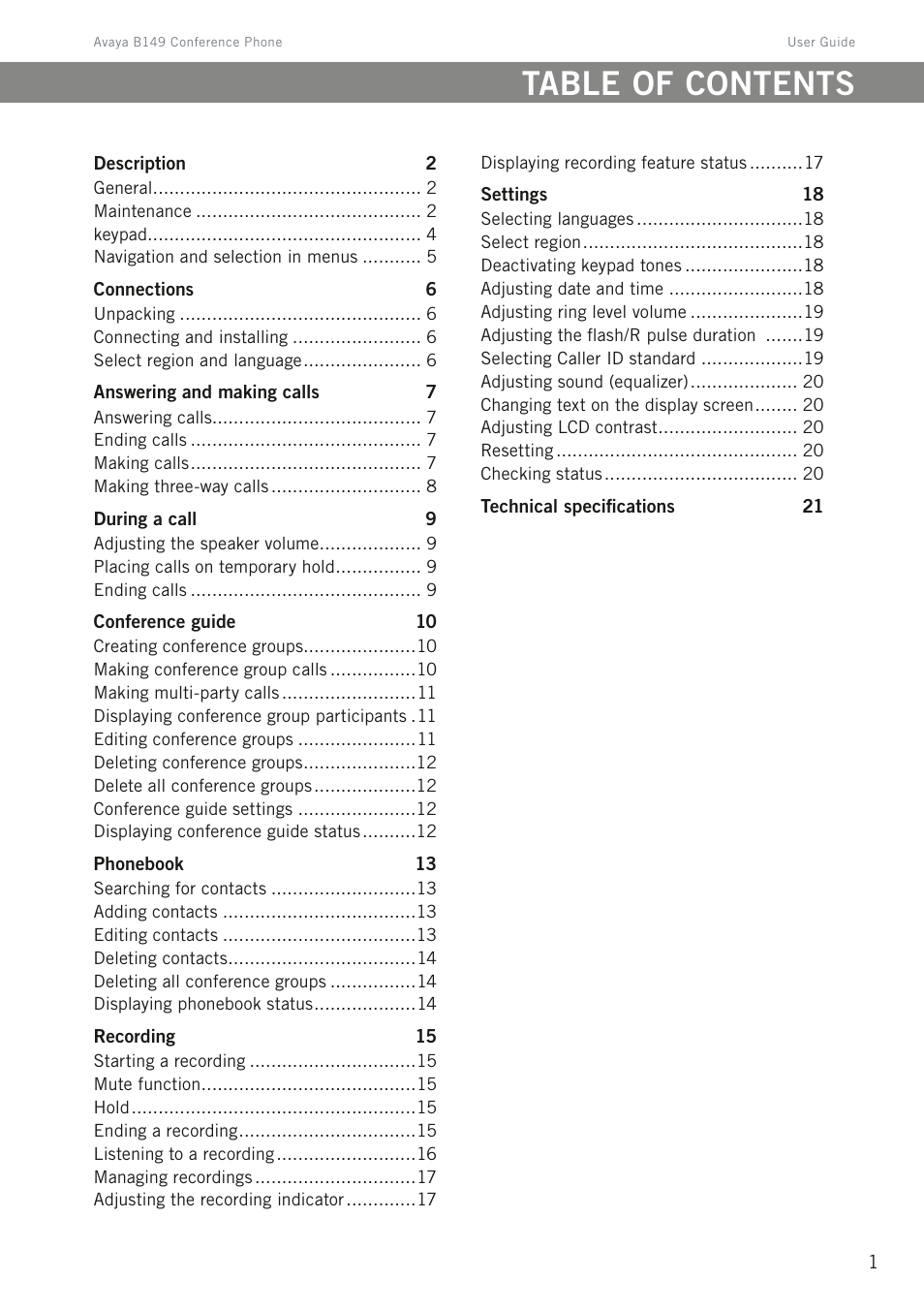 Avaya B149 User Manual | Page 5 / 26