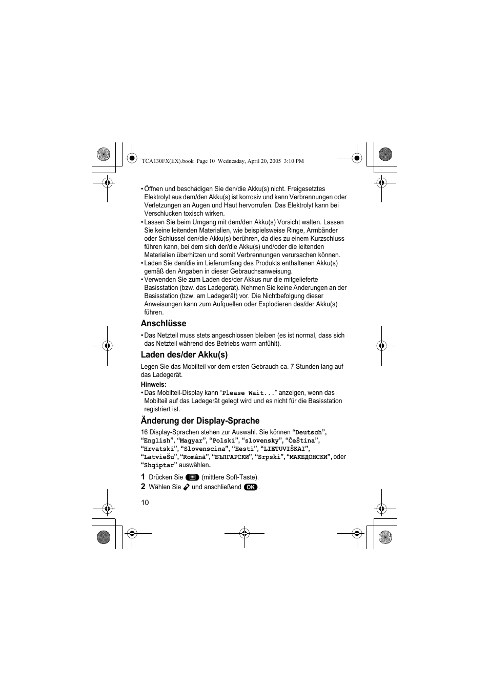 Panasonic KXTCA130FX User Manual | Page 10 / 32