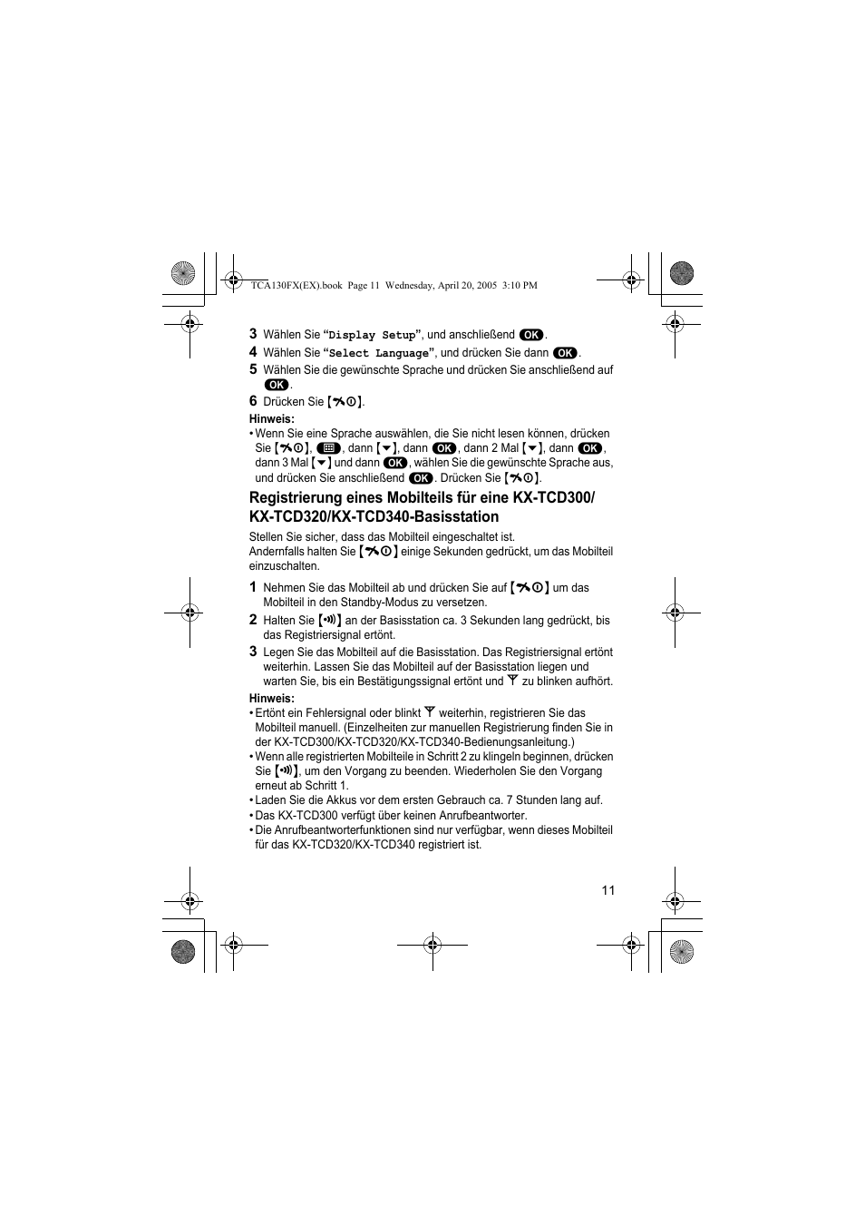 Panasonic KXTCA130FX User Manual | Page 11 / 32