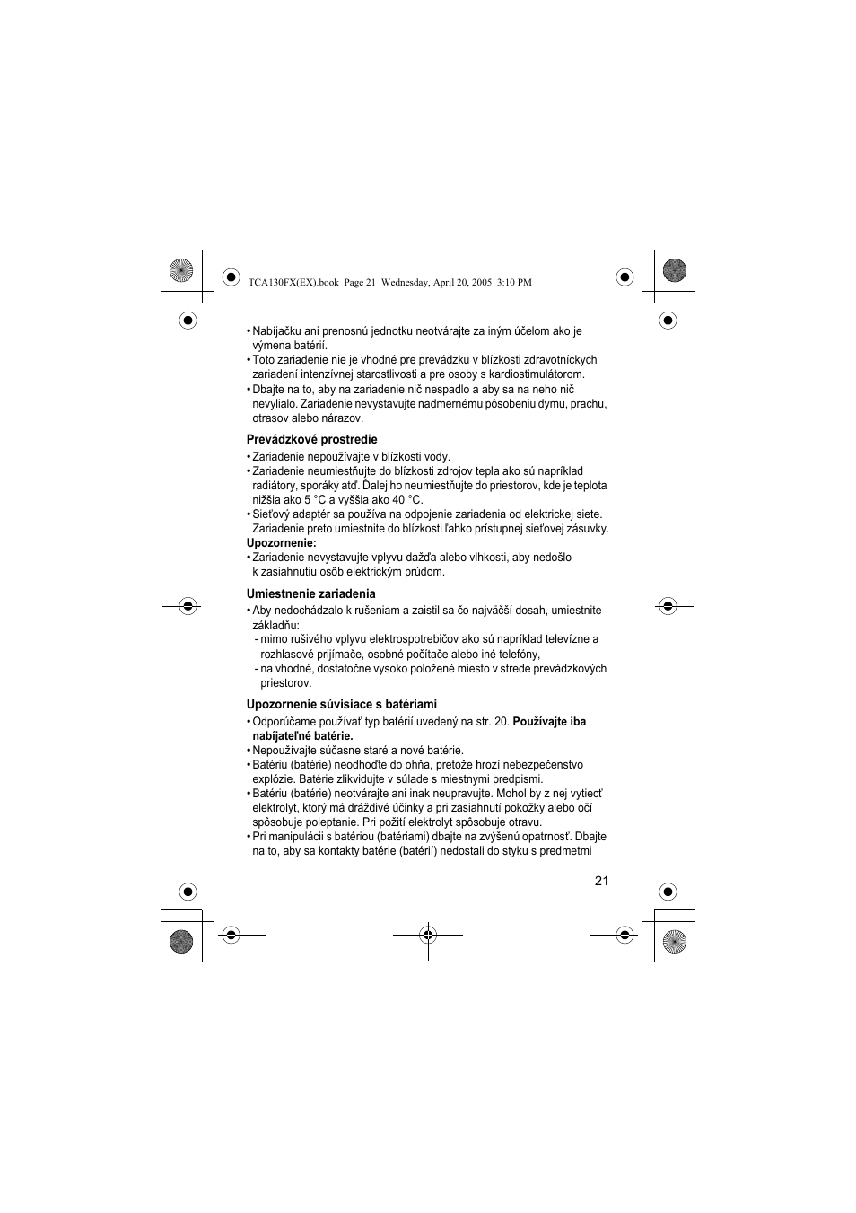 Panasonic KXTCA130FX User Manual | Page 21 / 32