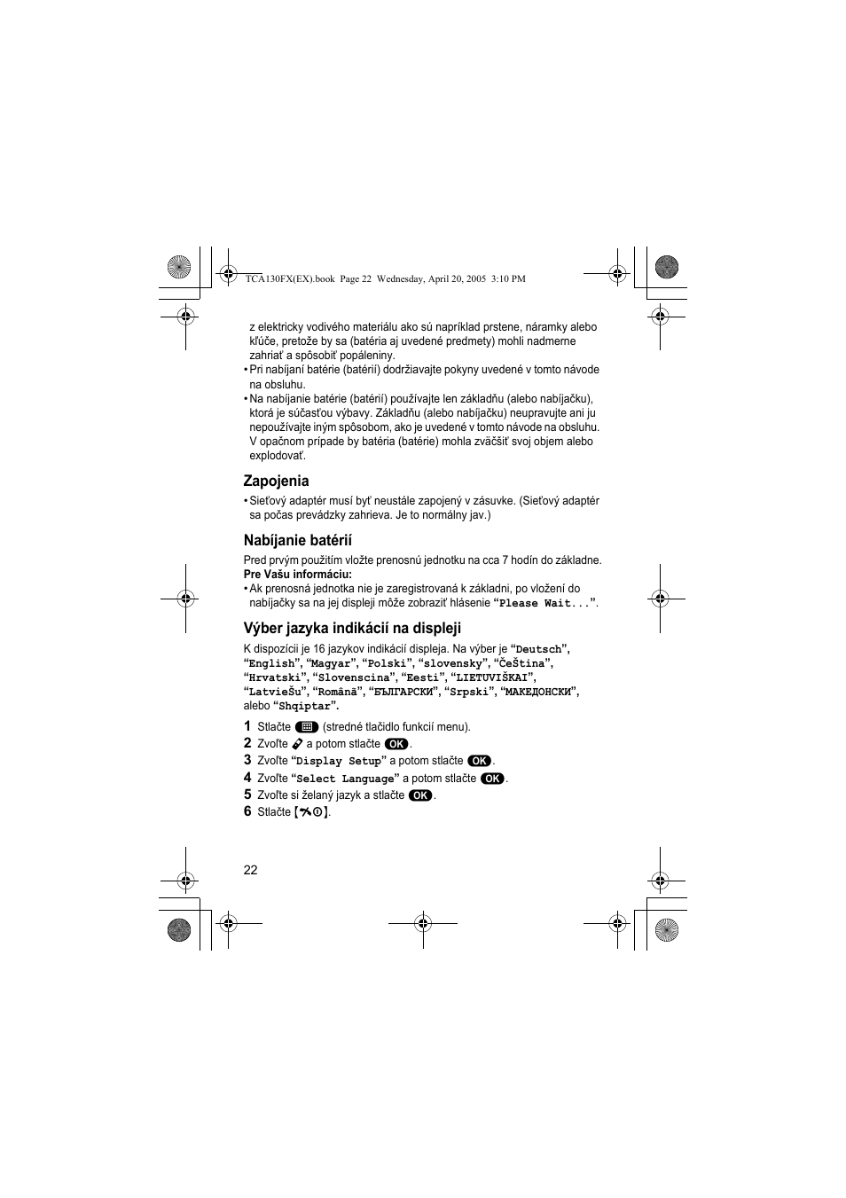 Panasonic KXTCA130FX User Manual | Page 22 / 32