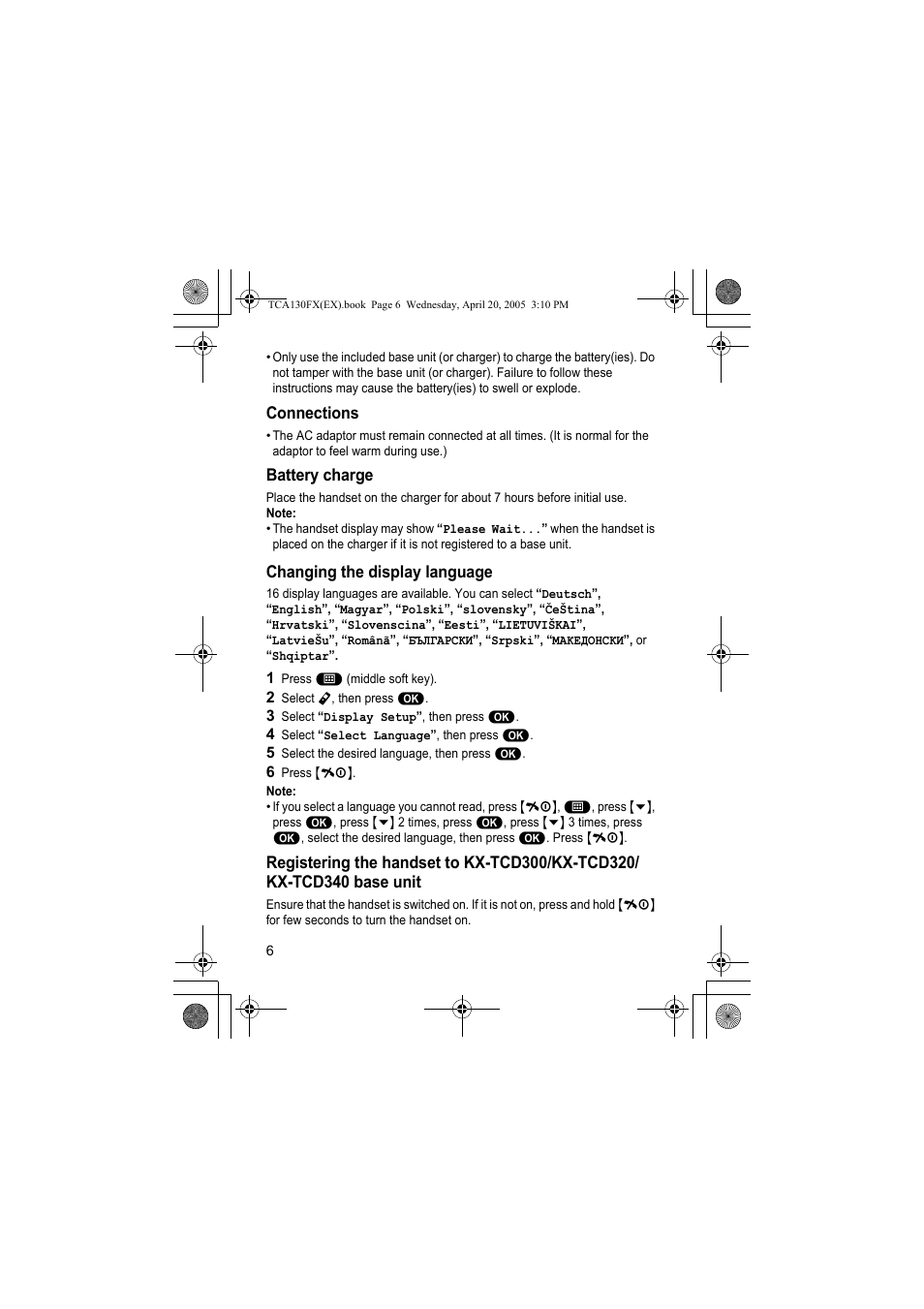 Panasonic KXTCA130FX User Manual | Page 6 / 32