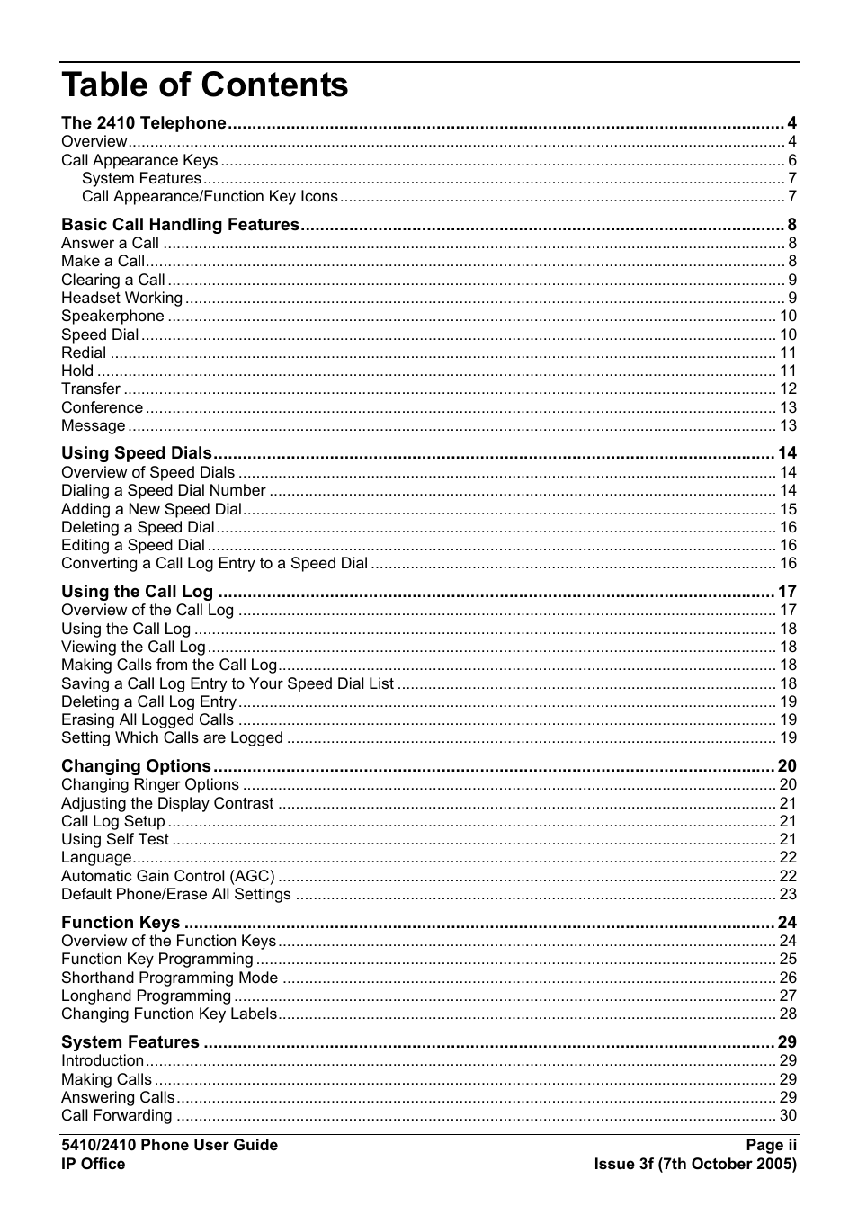 Avaya IP OFFICE 5410 User Manual | Page 2 / 38