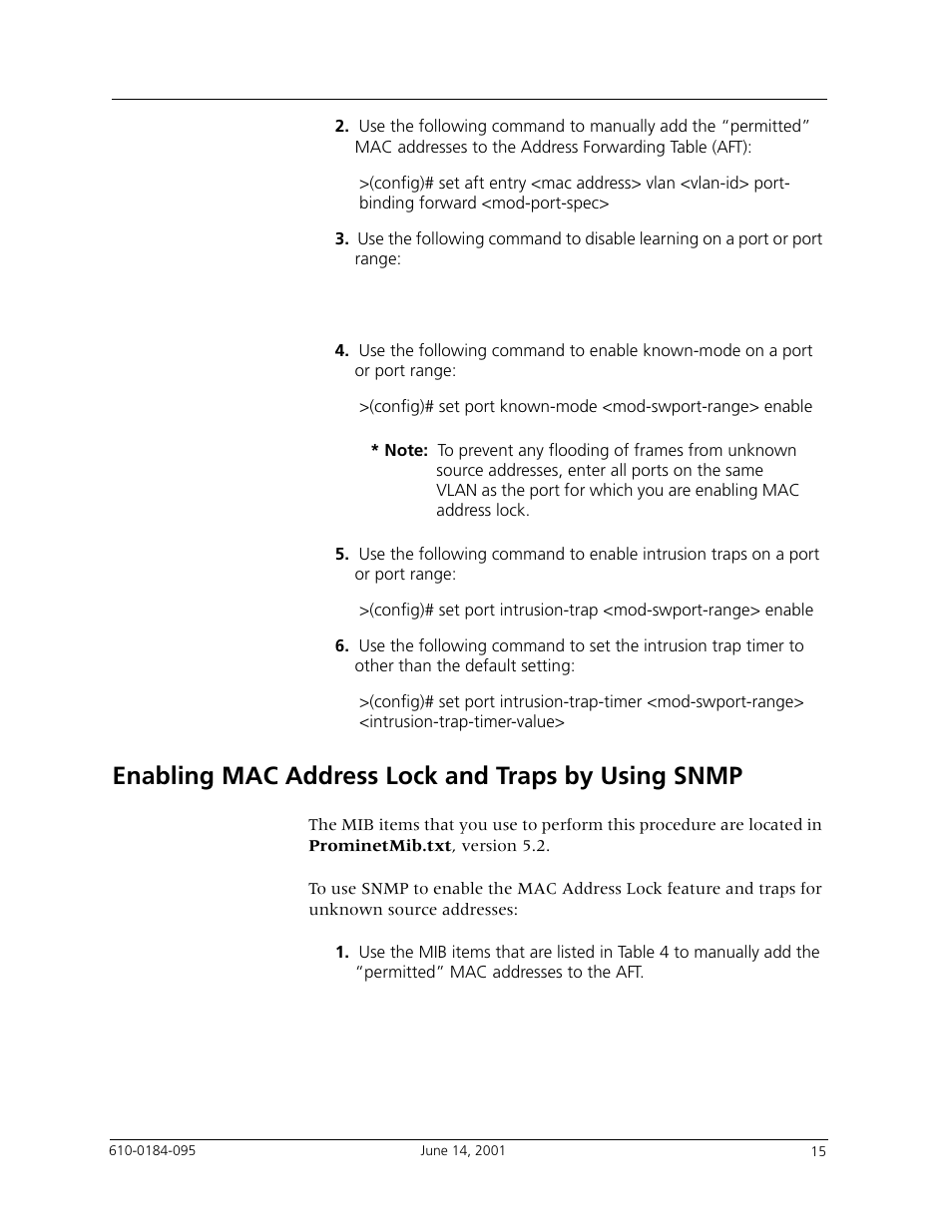 Enabling mac address lock and traps by using snmp | Avaya P880 User Manual | Page 15 / 43