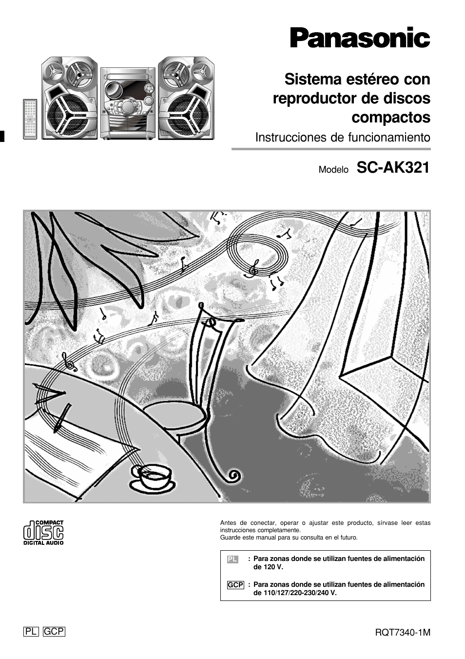 Sc-ak321, Instrucciones de funcionamiento | Panasonic SCAK321 User Manual | Page 21 / 40