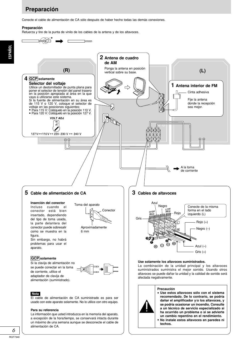 Preparación 3, R) (l) | Panasonic SCAK321 User Manual | Page 26 / 40