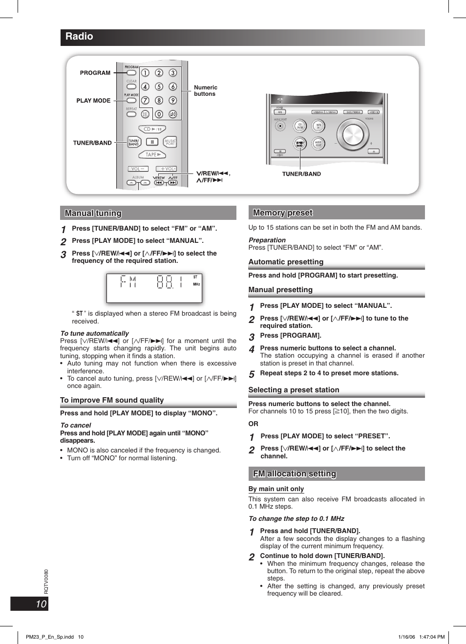 10 radio | Panasonic SCPM23 User Manual | Page 10 / 24