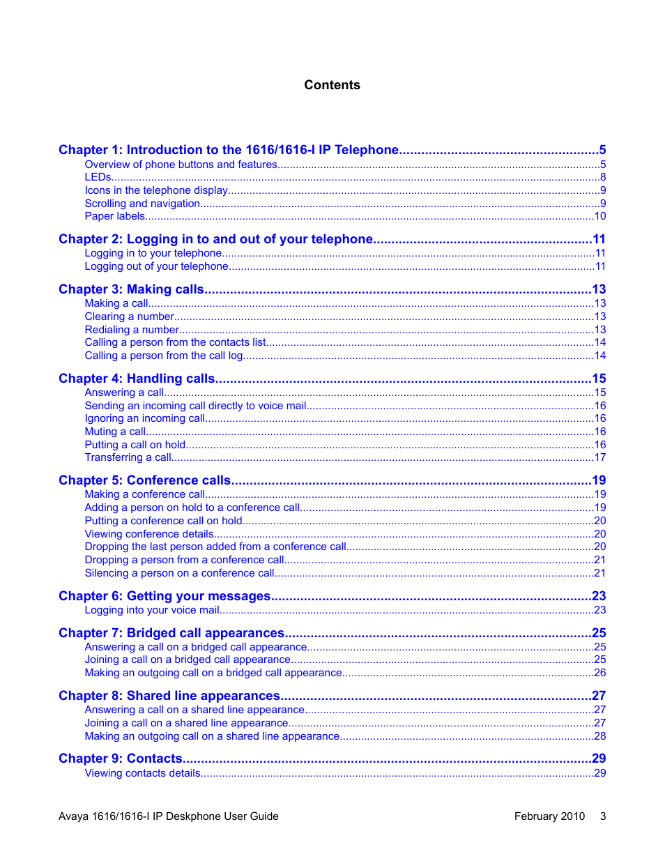 Avaya 1616-I User Manual | Page 3 / 50