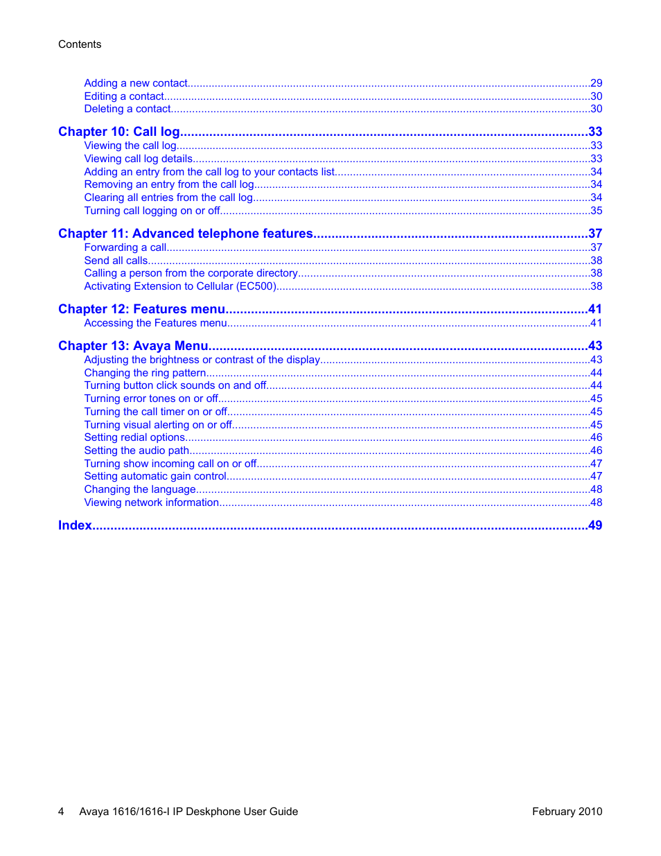 Avaya 1616-I User Manual | Page 4 / 50