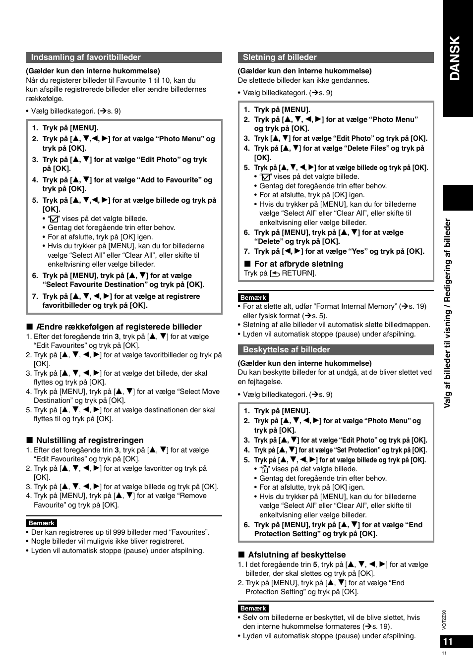 Dansk | Panasonic MW20EG User Manual | Page 11 / 124