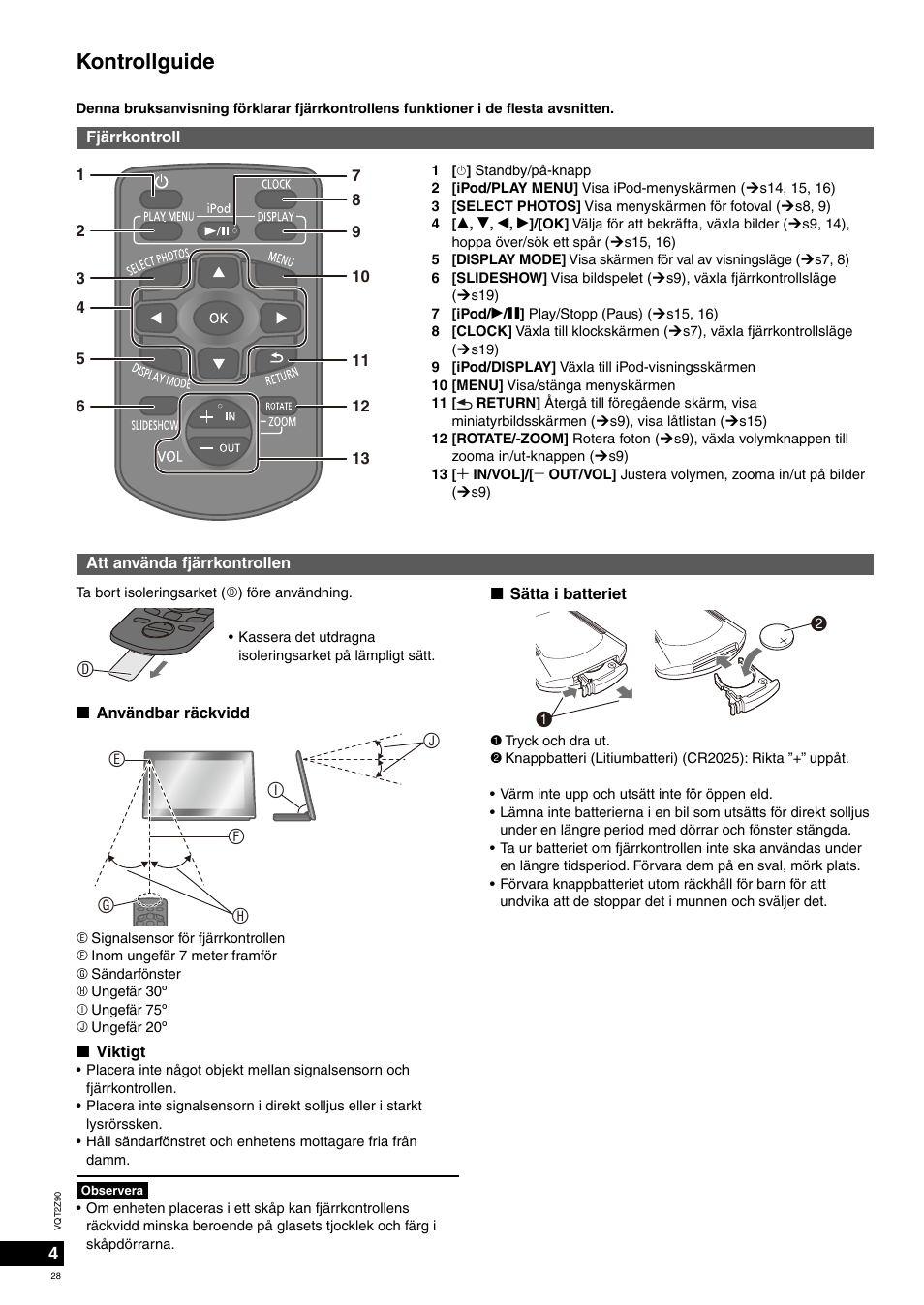 Kontrollguide | Panasonic MW20EG User Manual | Page 28 / 124