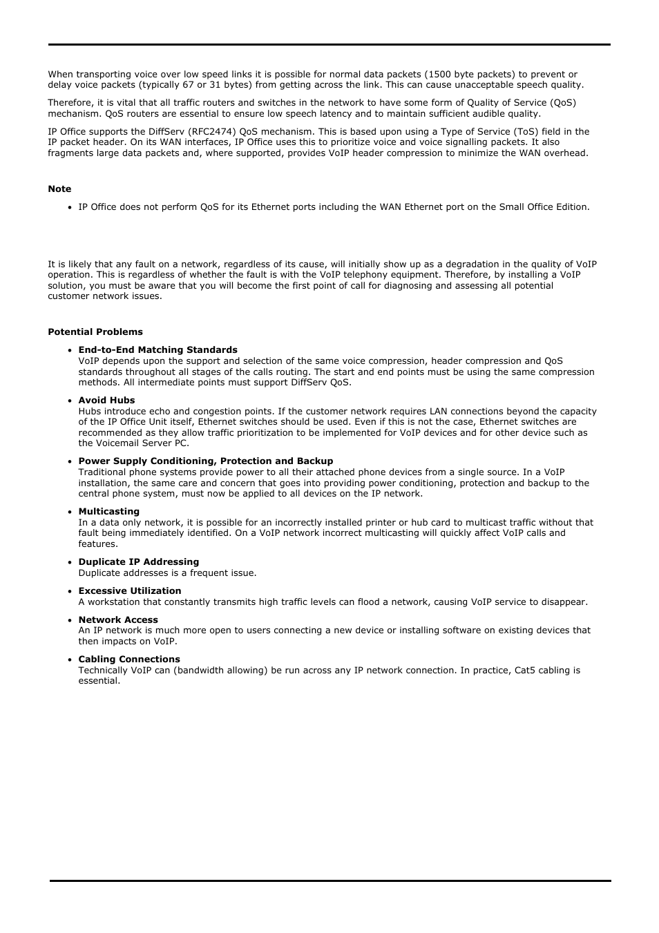 Potential voip problems, 10 qos, 11 potential voip problems | Avaya IP Office 4.2 User Manual | Page 18 / 88