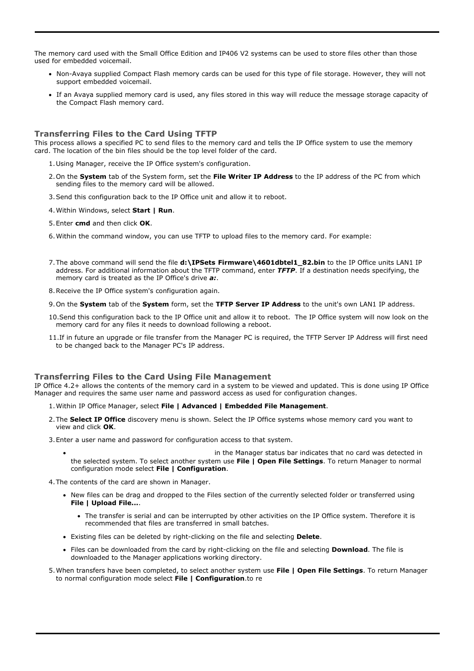 Control unit memory card, 15 control unit memory card | Avaya IP Office 4.2 User Manual | Page 23 / 88