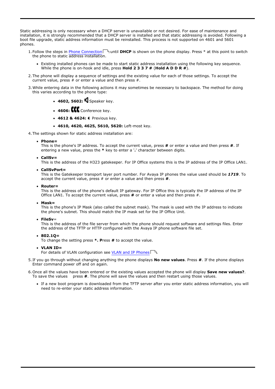 Static address installation, 4 static address installation | Avaya IP Office 4.2 User Manual | Page 33 / 88