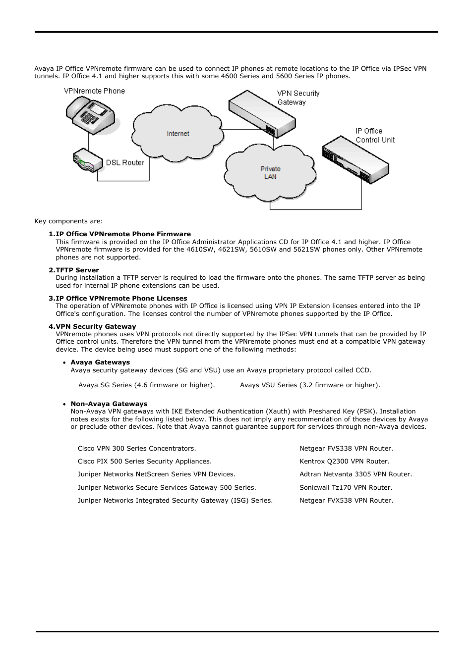 Other installation options, Vpn remote phones, 1 vpn remote phones | Phones running avaya vpn remote software, see | Avaya IP Office 4.2 User Manual | Page 40 / 88