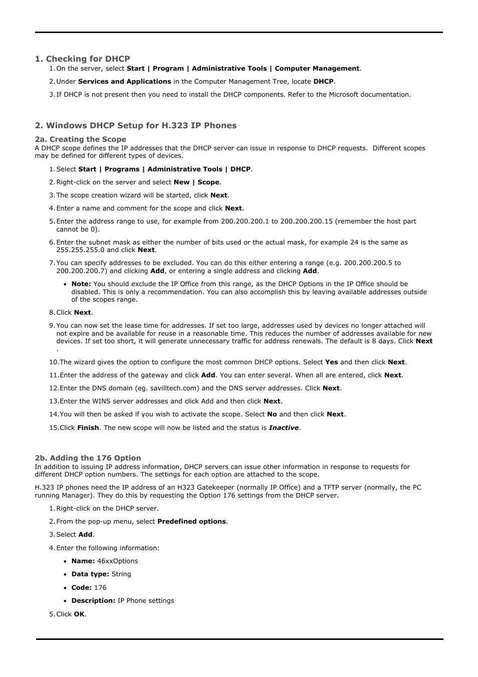 Using a windows dhcp server, 1 using a windows dhcp server | Avaya IP Office 4.2 User Manual | Page 67 / 88