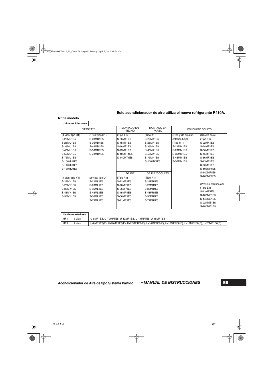 Manual de instrucciones | Panasonic S224ME1E5 User Manual | Page 2 / 23