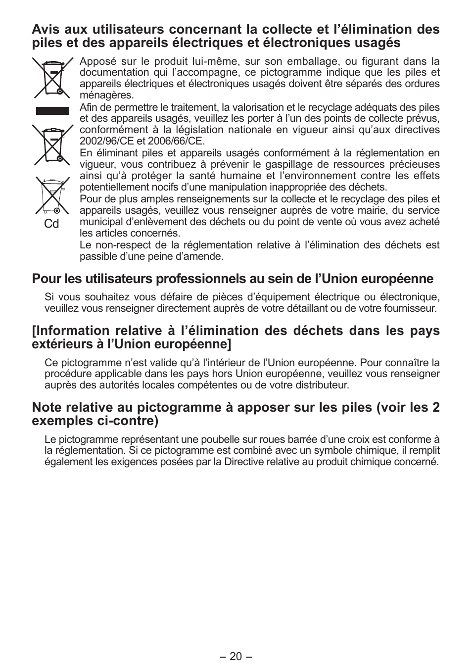 Panasonic EY0L10 User Manual | Page 20 / 72