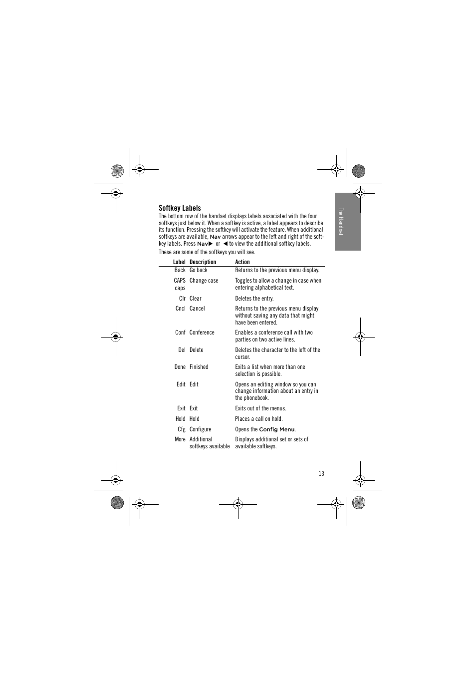 Softkey labels | Avaya 3645 User Manual | Page 13 / 48