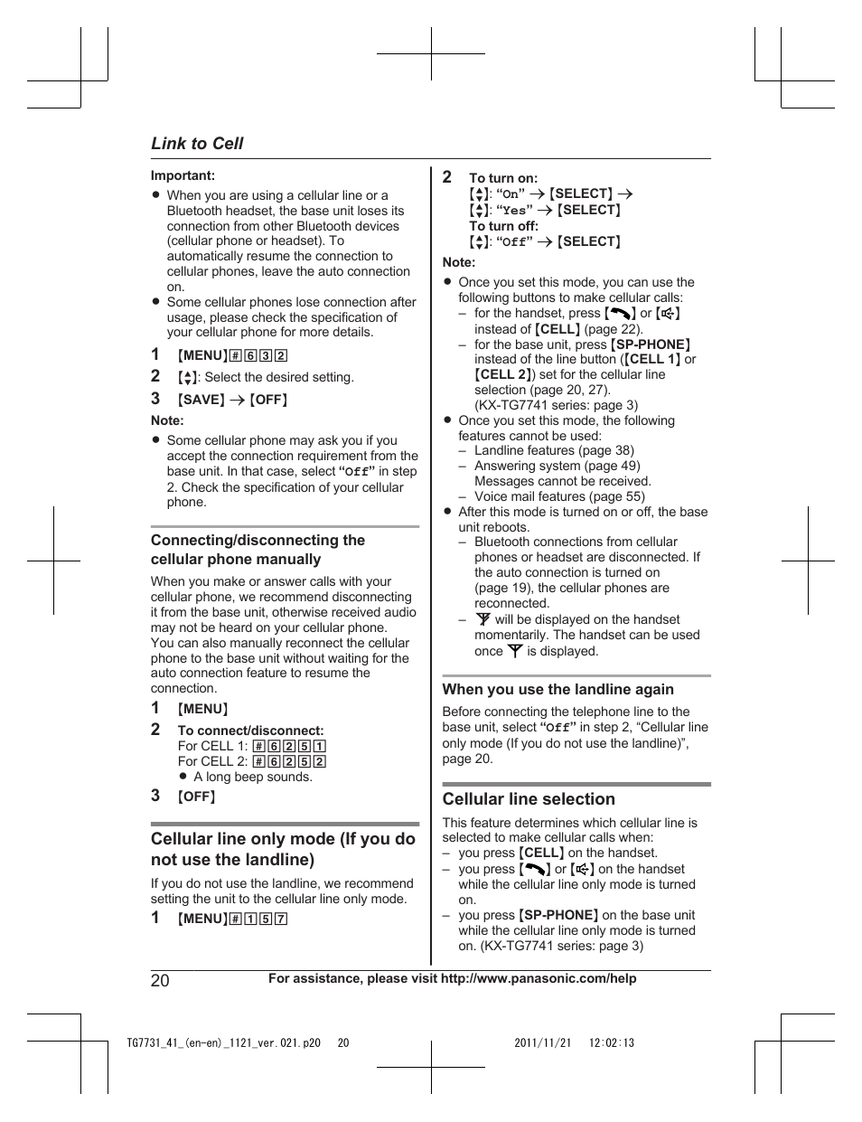 Panasonic KXTG7742 User Manual | Page 20 / 88