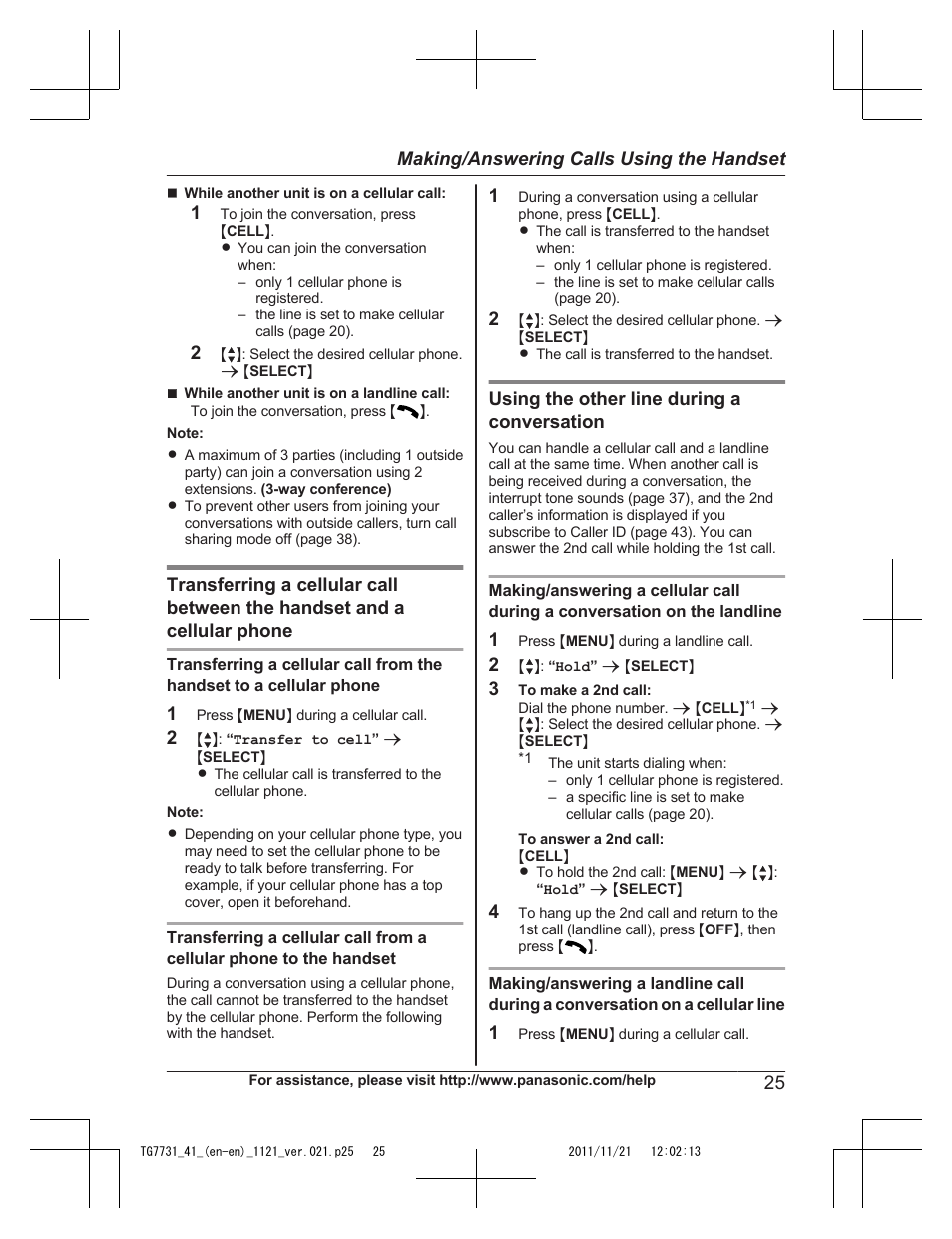 Panasonic KXTG7742 User Manual | Page 25 / 88