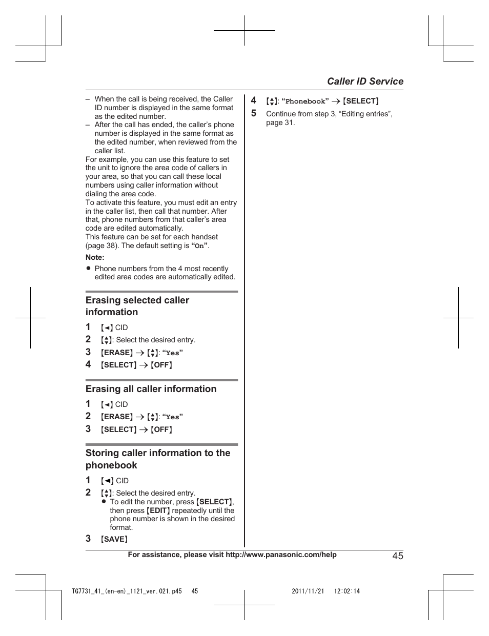 Panasonic KXTG7742 User Manual | Page 45 / 88