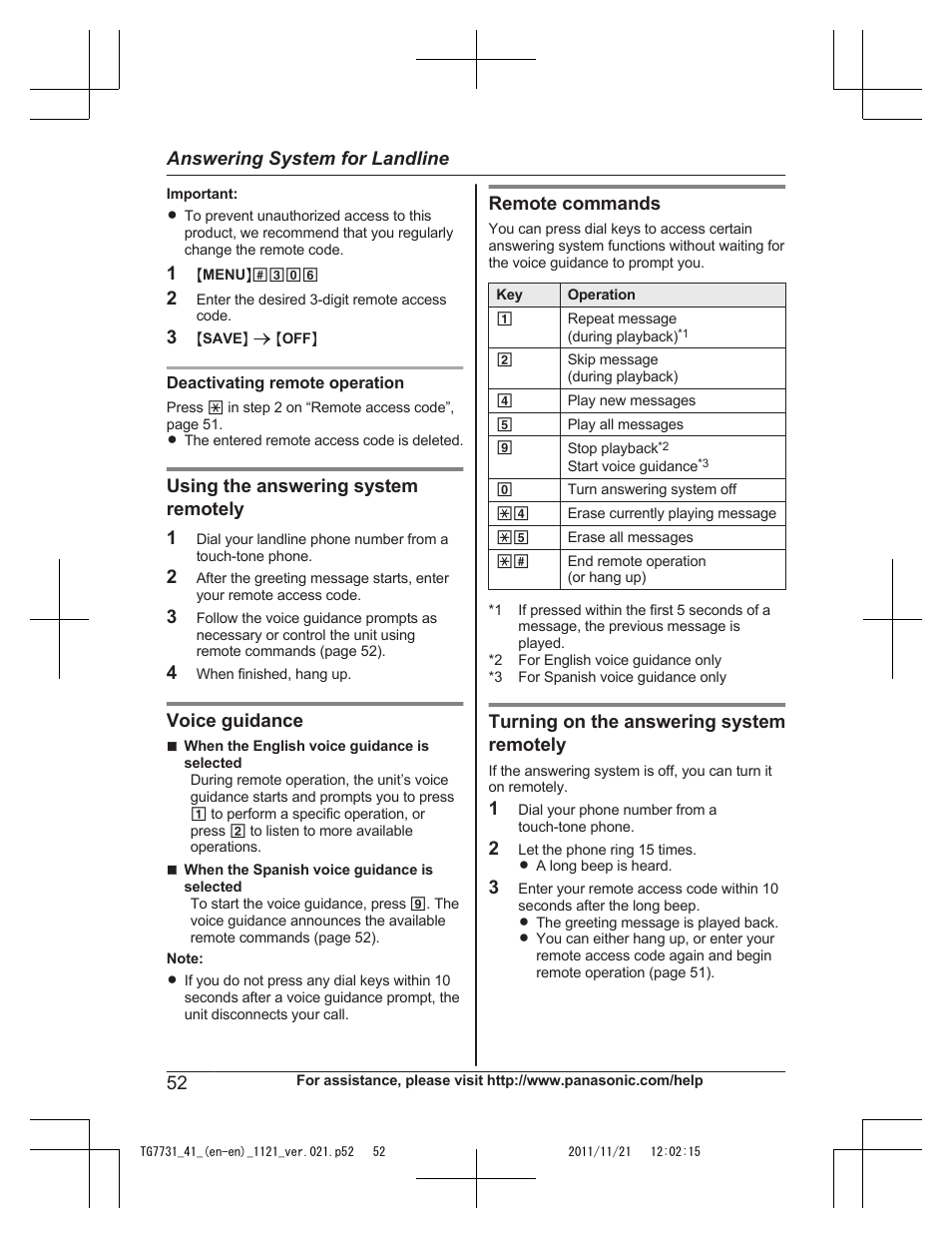 Panasonic KXTG7742 User Manual | Page 52 / 88