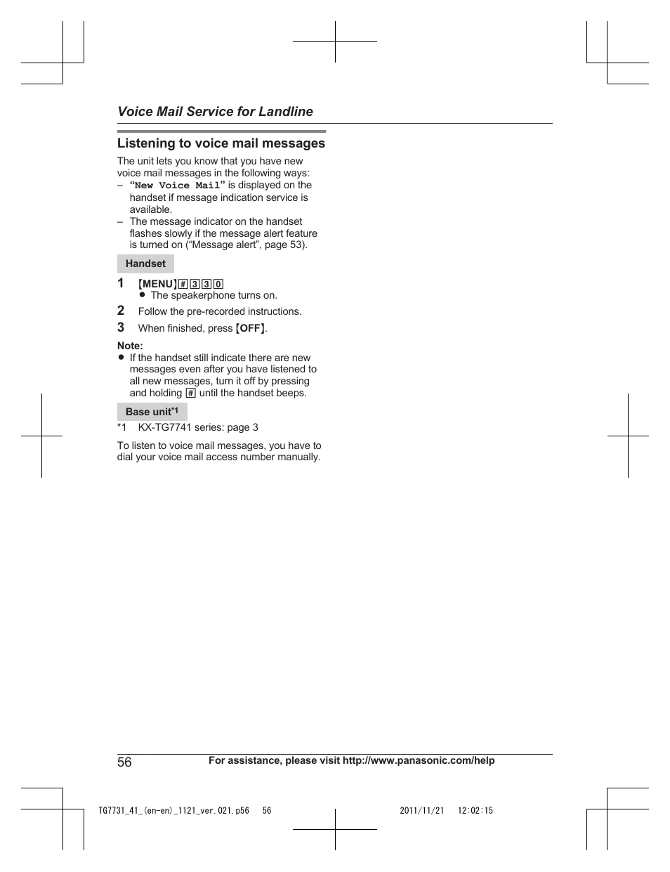 Panasonic KXTG7742 User Manual | Page 56 / 88