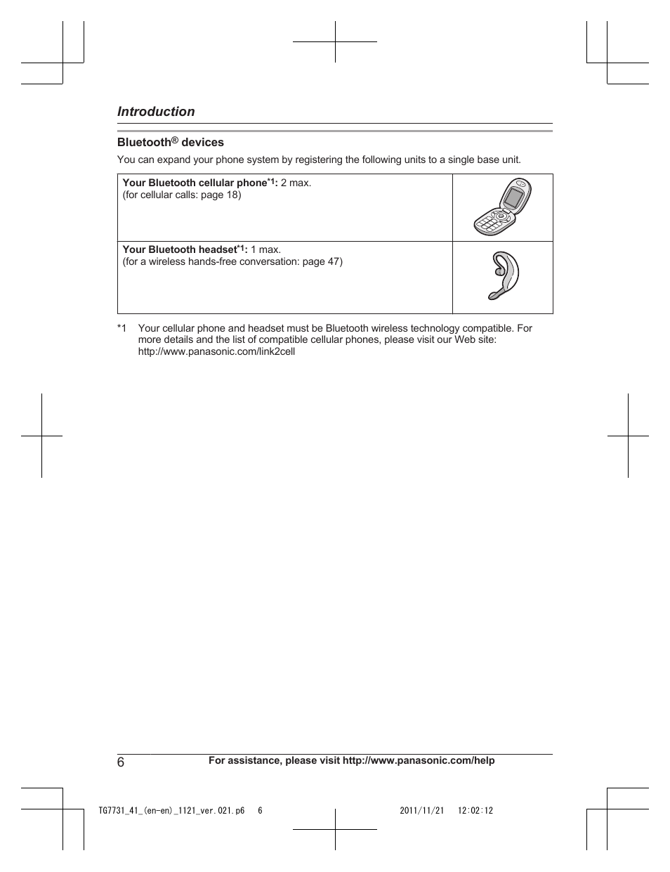 Introduction | Panasonic KXTG7742 User Manual | Page 6 / 88