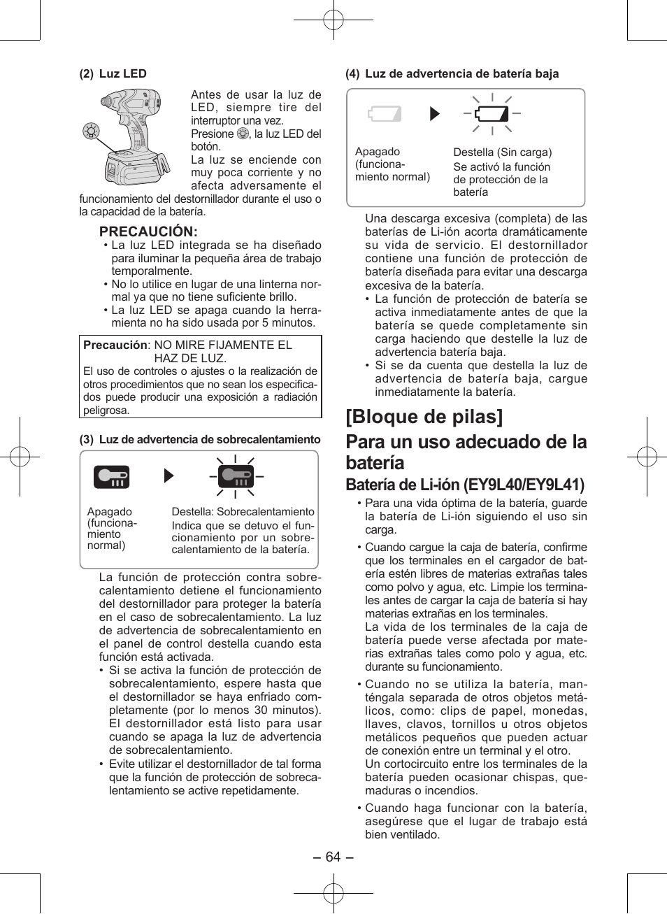 Panasonic EY7546 User Manual | Page 64 / 116