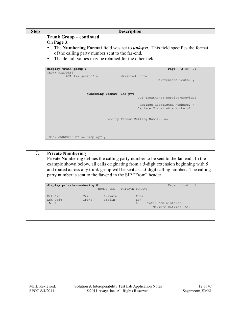 Avaya SM61 User Manual | Page 12 / 47