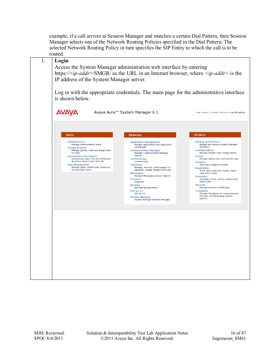 Avaya SM61 User Manual | Page 16 / 47