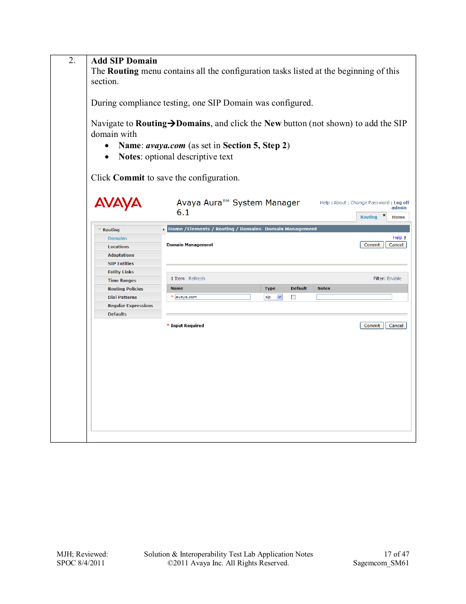 Avaya SM61 User Manual | Page 17 / 47