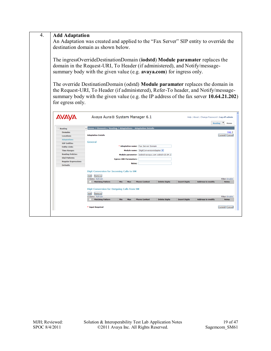 Avaya SM61 User Manual | Page 19 / 47