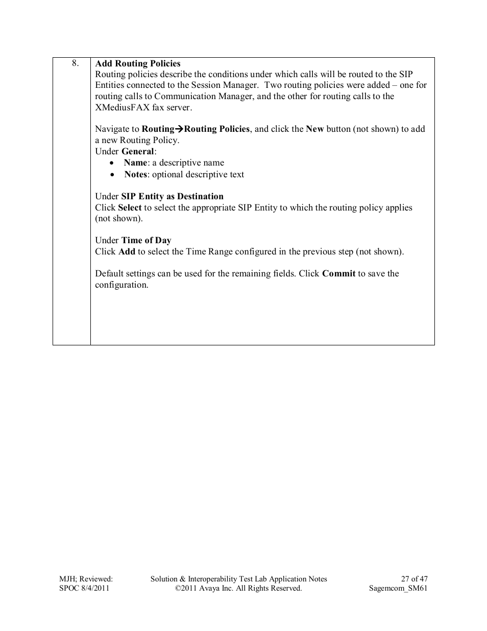 Avaya SM61 User Manual | Page 27 / 47