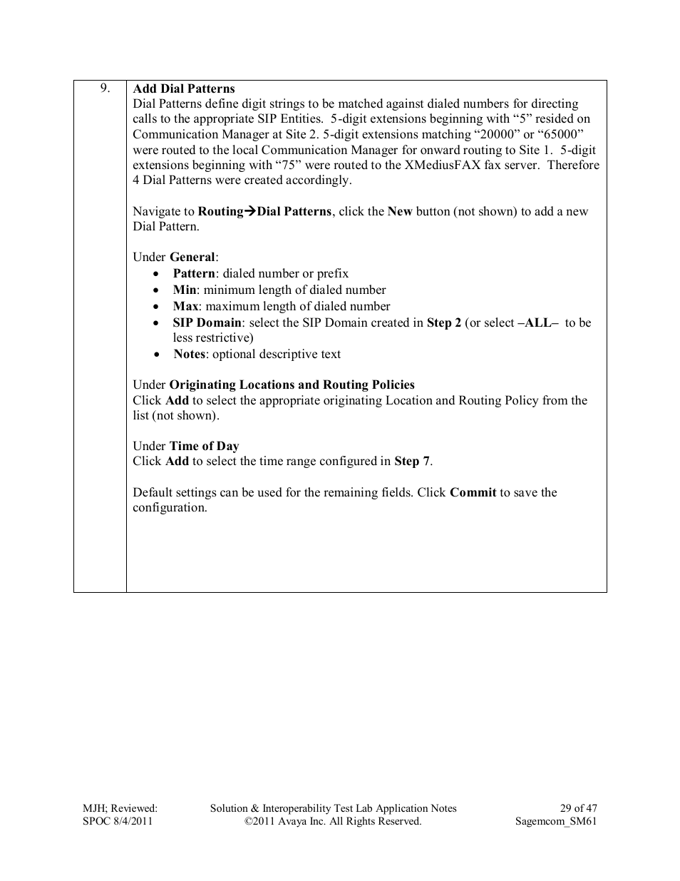 Avaya SM61 User Manual | Page 29 / 47