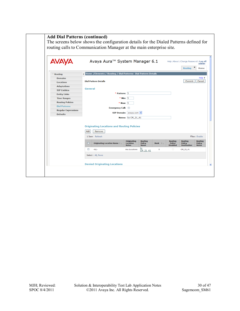 Avaya SM61 User Manual | Page 30 / 47