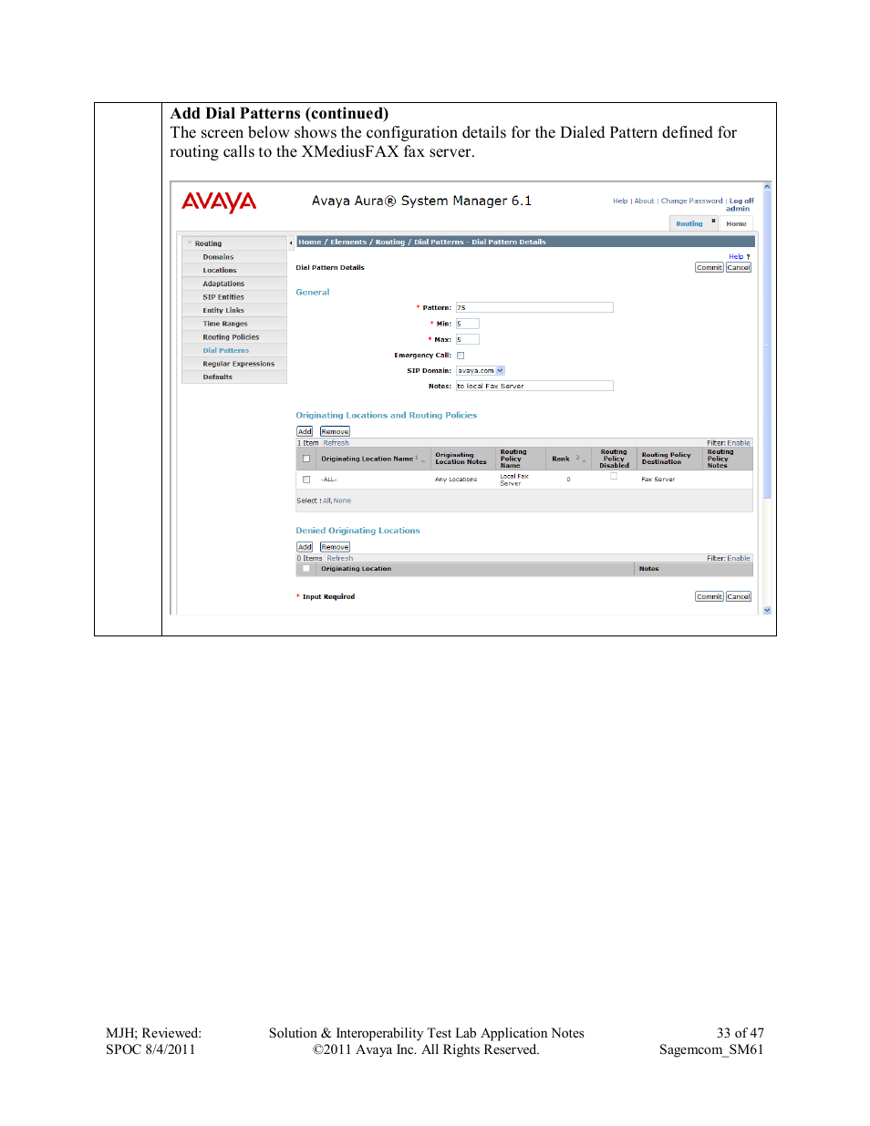 Avaya SM61 User Manual | Page 33 / 47