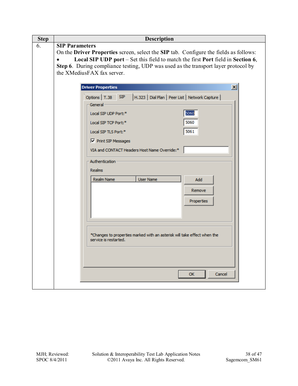 Avaya SM61 User Manual | Page 38 / 47