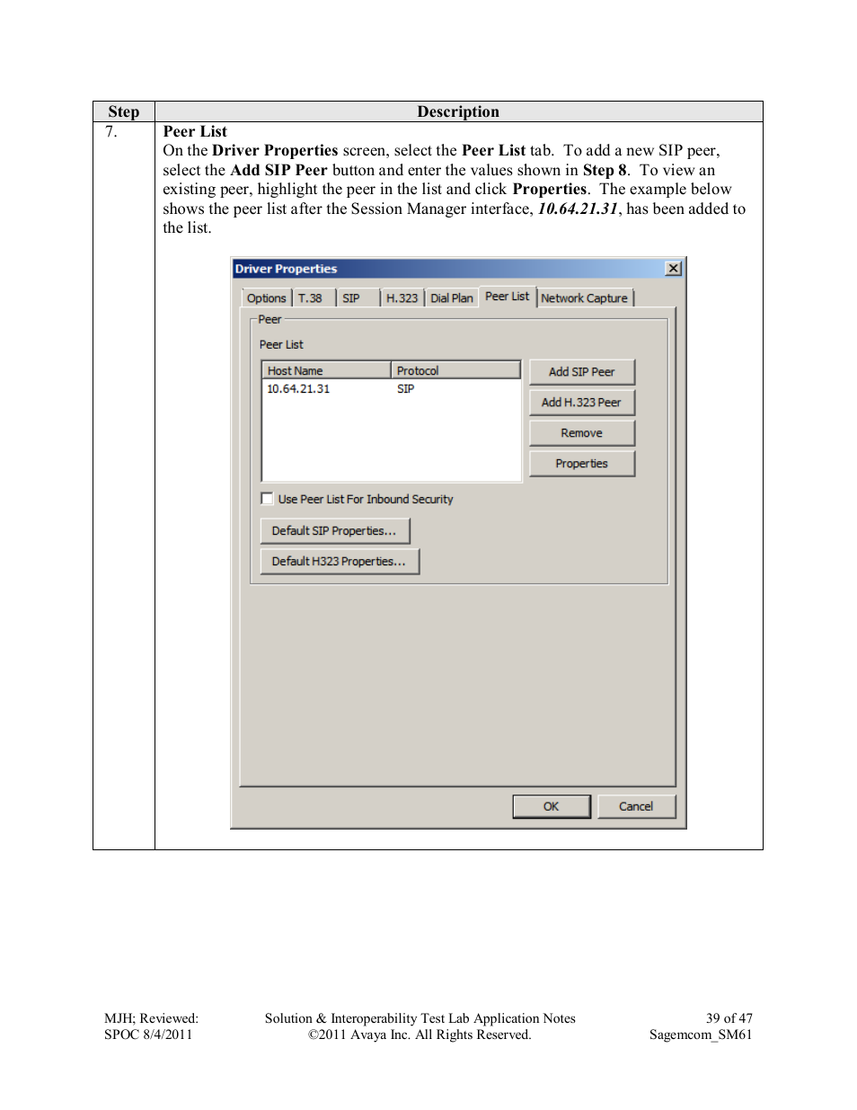 Avaya SM61 User Manual | Page 39 / 47