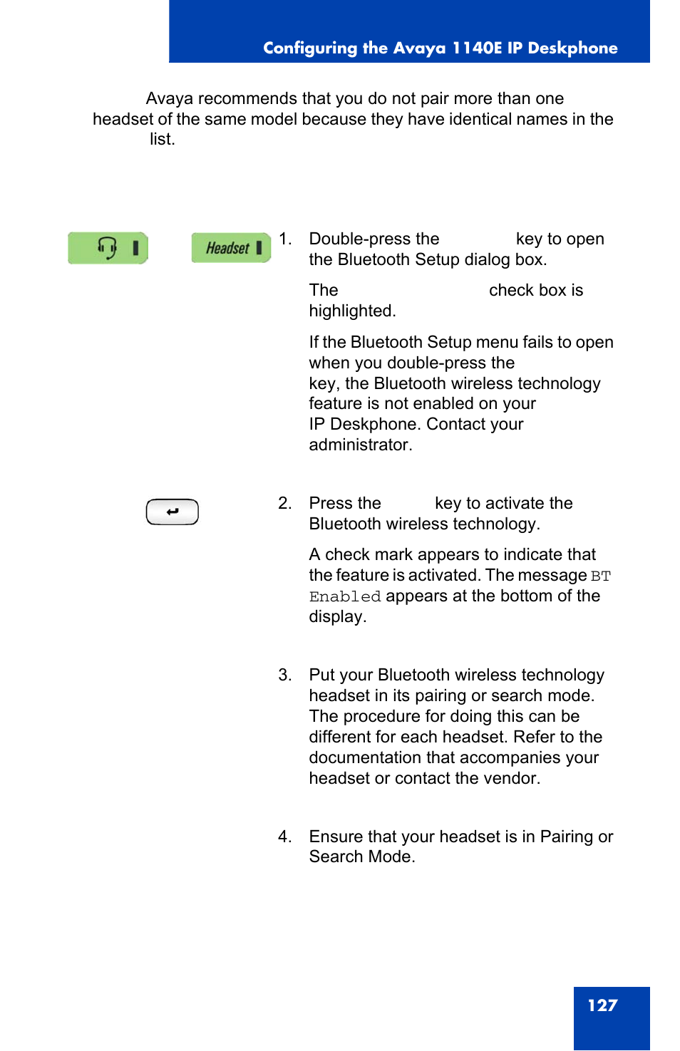 Avaya 1140E IP User Manual | Page 127 / 418