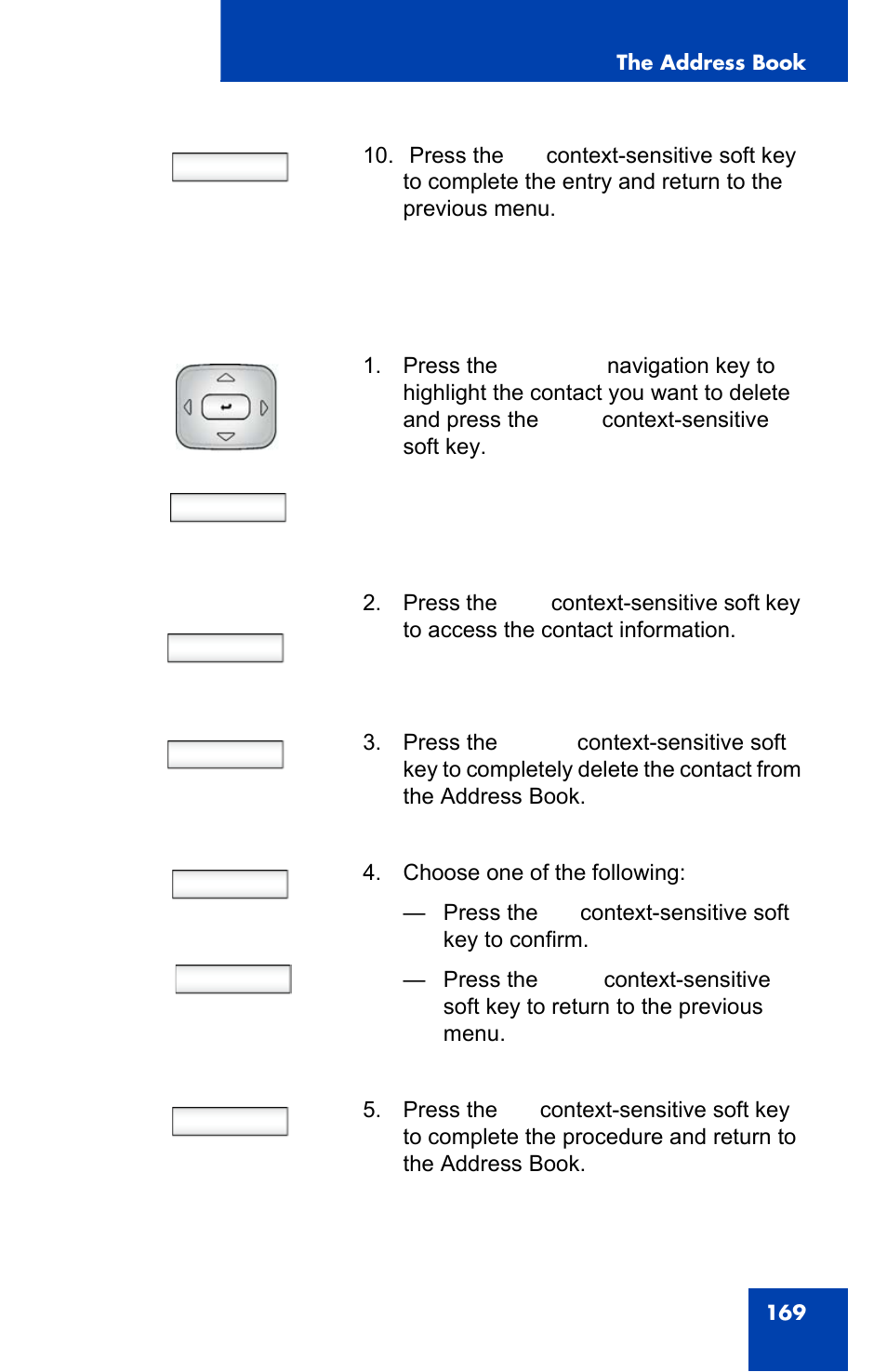 View, Edit, Delete | Ok back | Avaya 1140E IP User Manual | Page 169 / 418