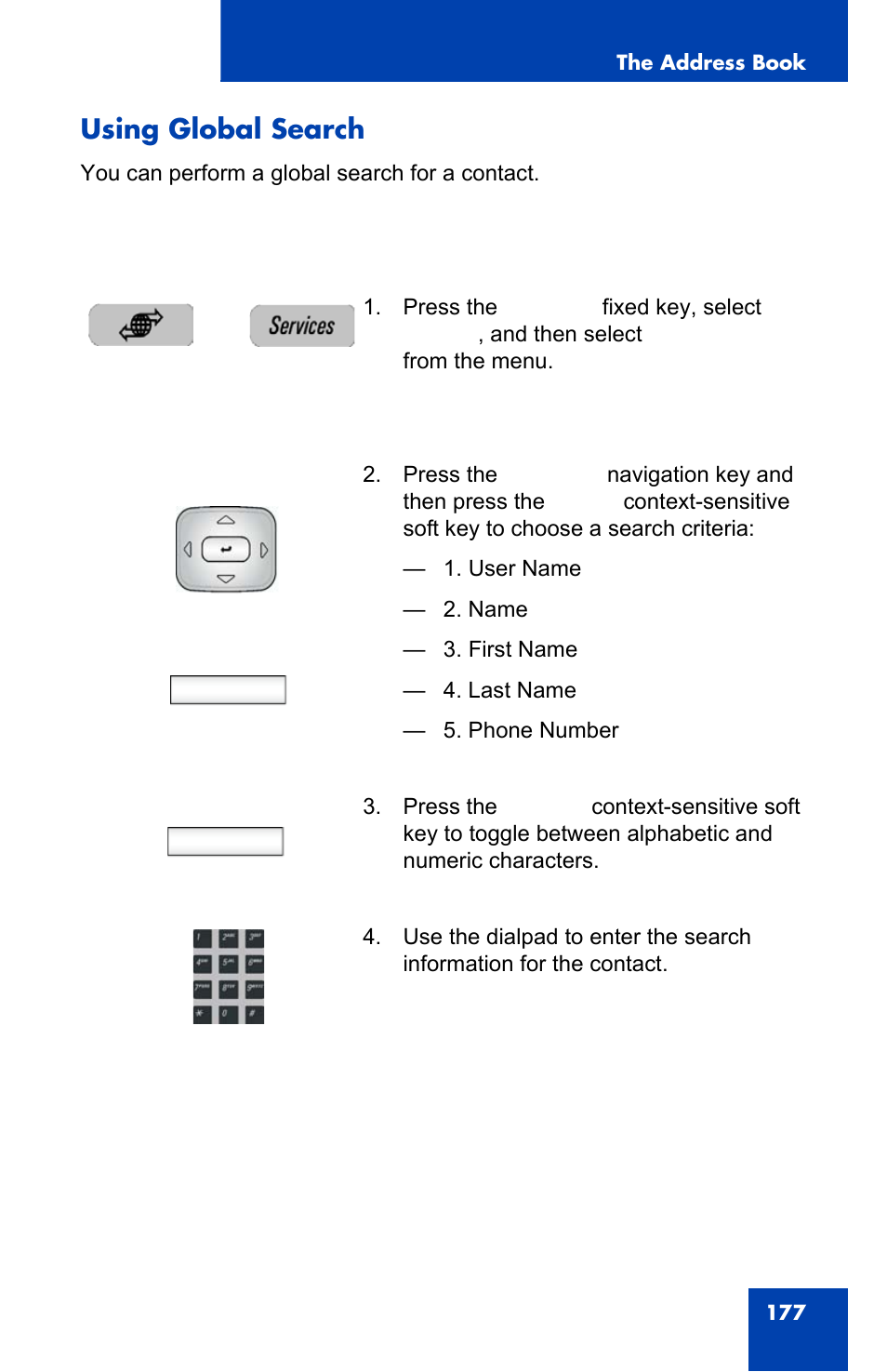 Using global search, Select | Avaya 1140E IP User Manual | Page 177 / 418