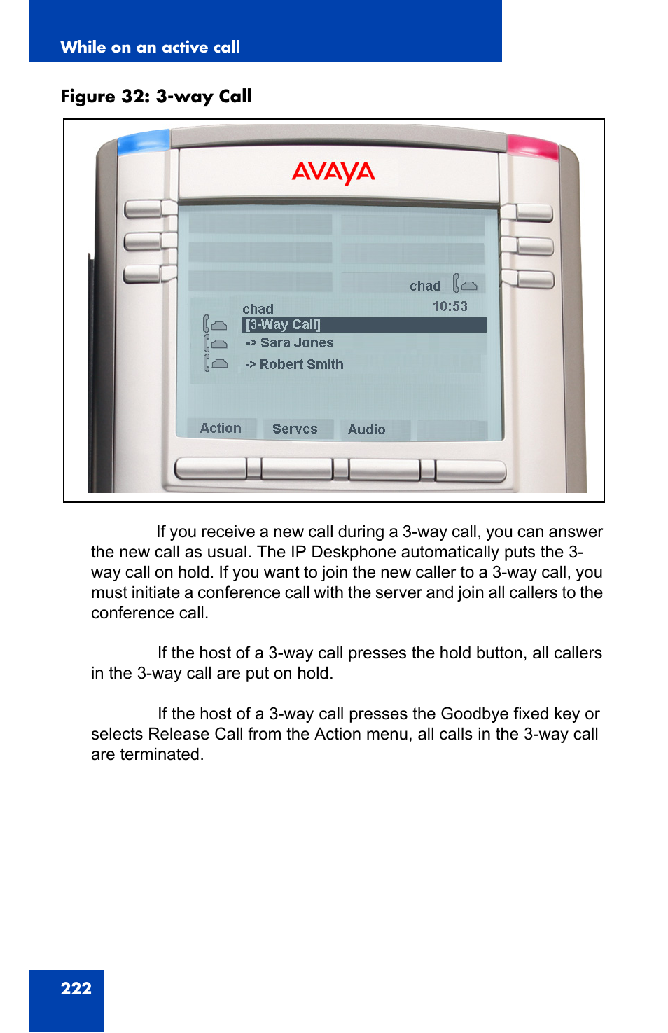 Figure 32: “3-way | Avaya 1140E IP User Manual | Page 222 / 418