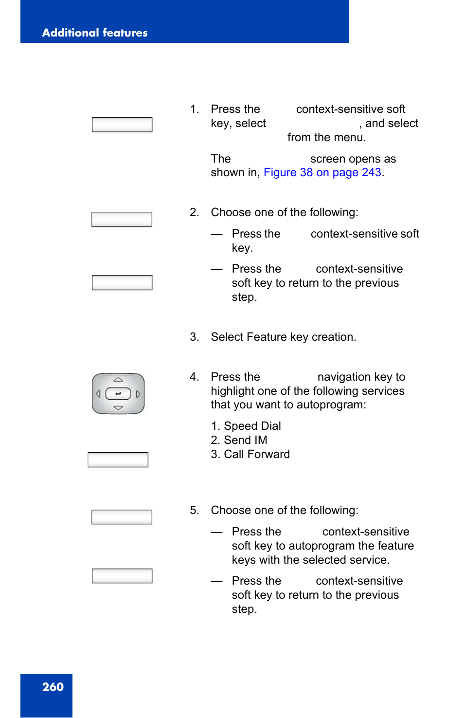 Prefs, Bulk back, Select | Select back | Avaya 1140E IP User Manual | Page 260 / 418