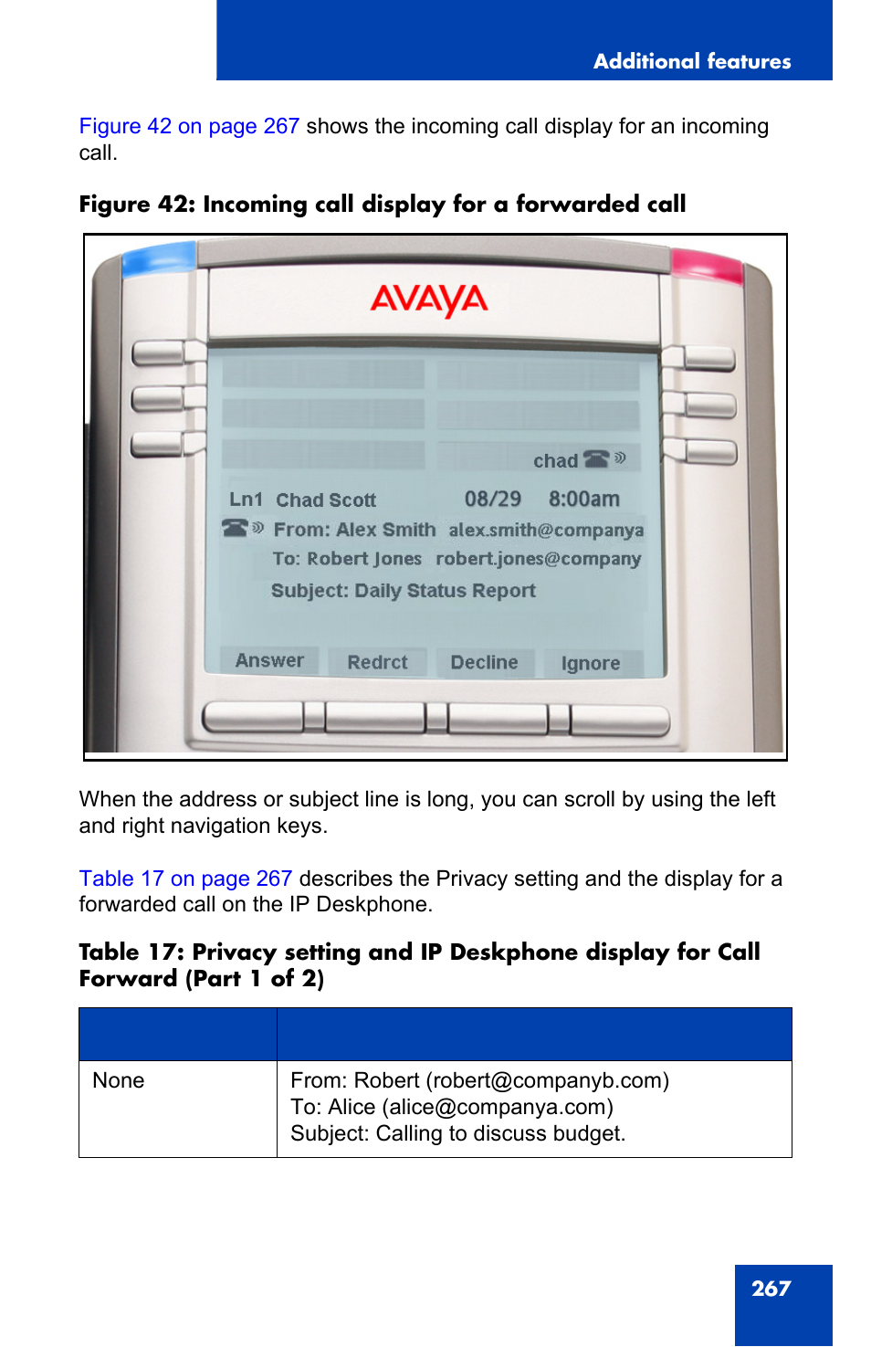 Avaya 1140E IP User Manual | Page 267 / 418