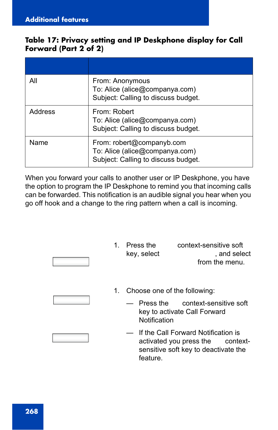 Prefs, On off | Avaya 1140E IP User Manual | Page 268 / 418